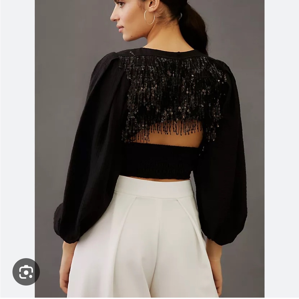 NWT Anthropologie Current Air black sequin top - Picture 1 of 8